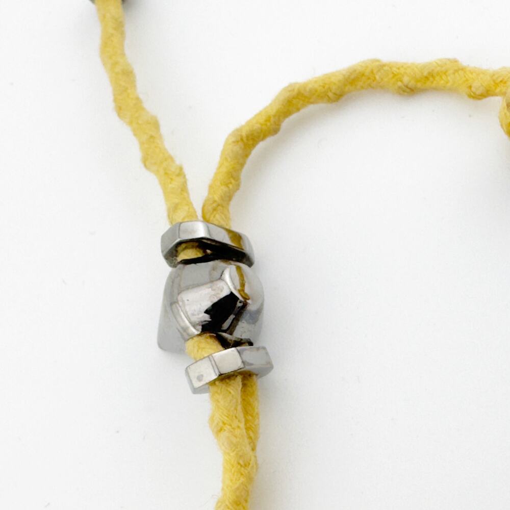 Eddie Borgo Spiked Cone Bracelet Women's Adjustable Yellow Cord - Picture 5 of 10